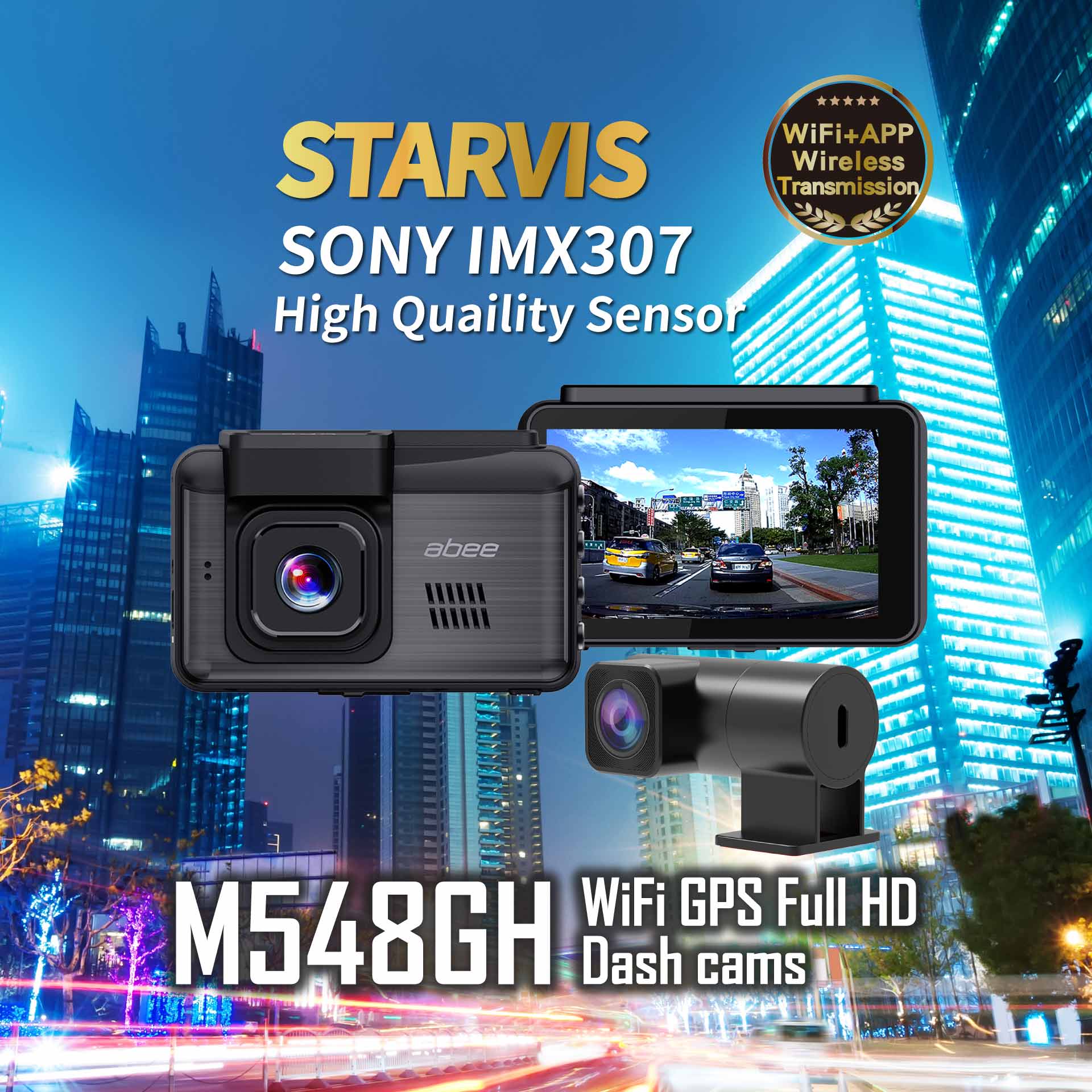 M548GH WiFi GPS Full HD Dash cams