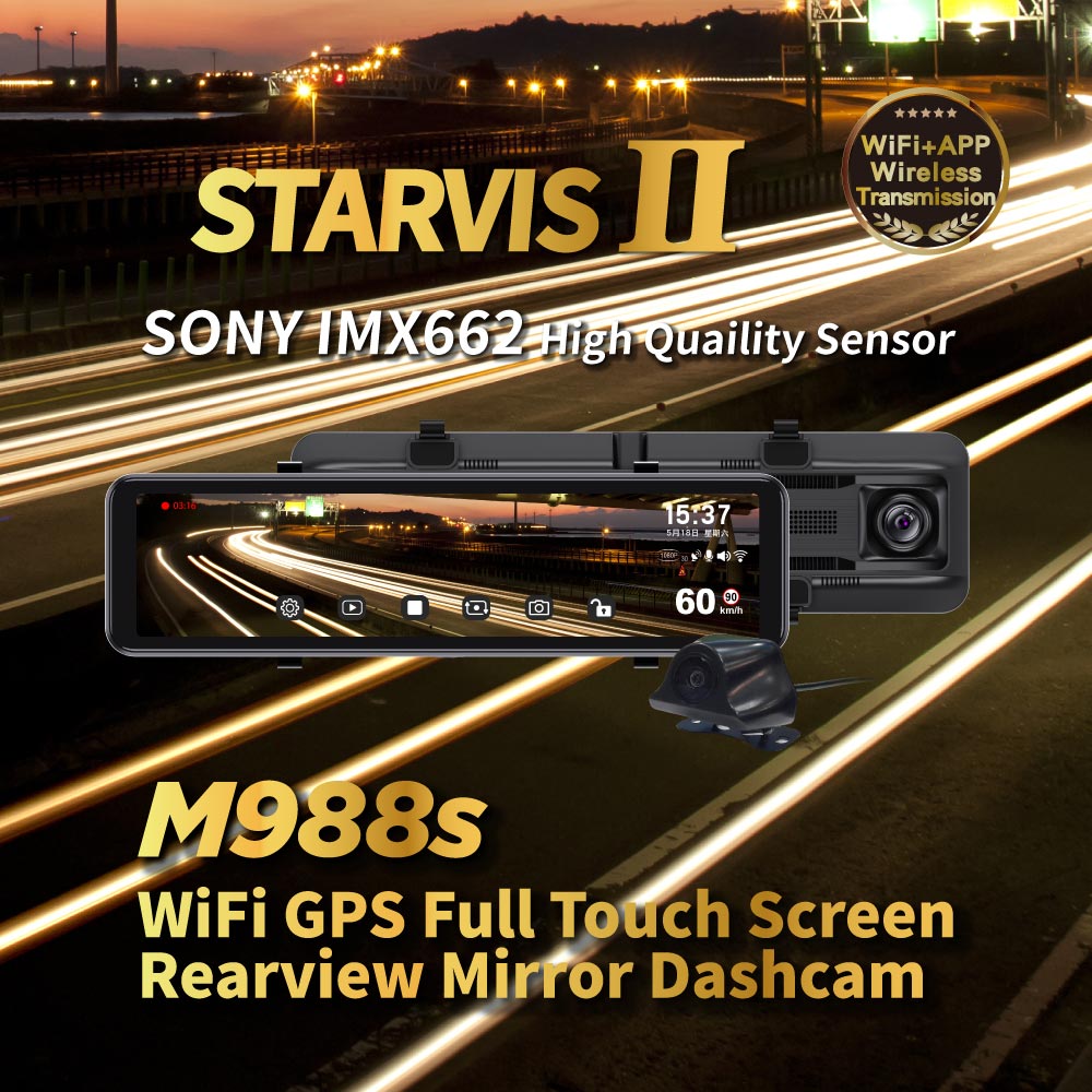 M988S WiFi GPS Full Touch Screen Review Mirror Dashcam