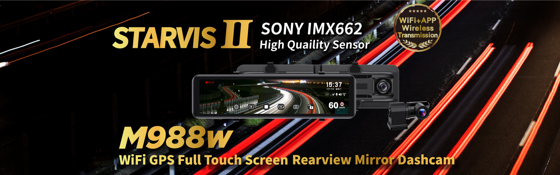 M988W WiFi GPS Full Touch Screen Review Mirror Dashcam