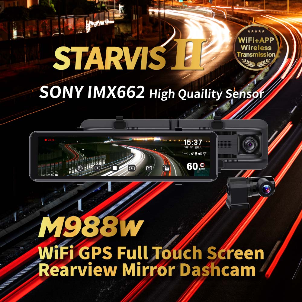 M988W WiFi GPS Full Touch Screen Review Mirror Dashcam