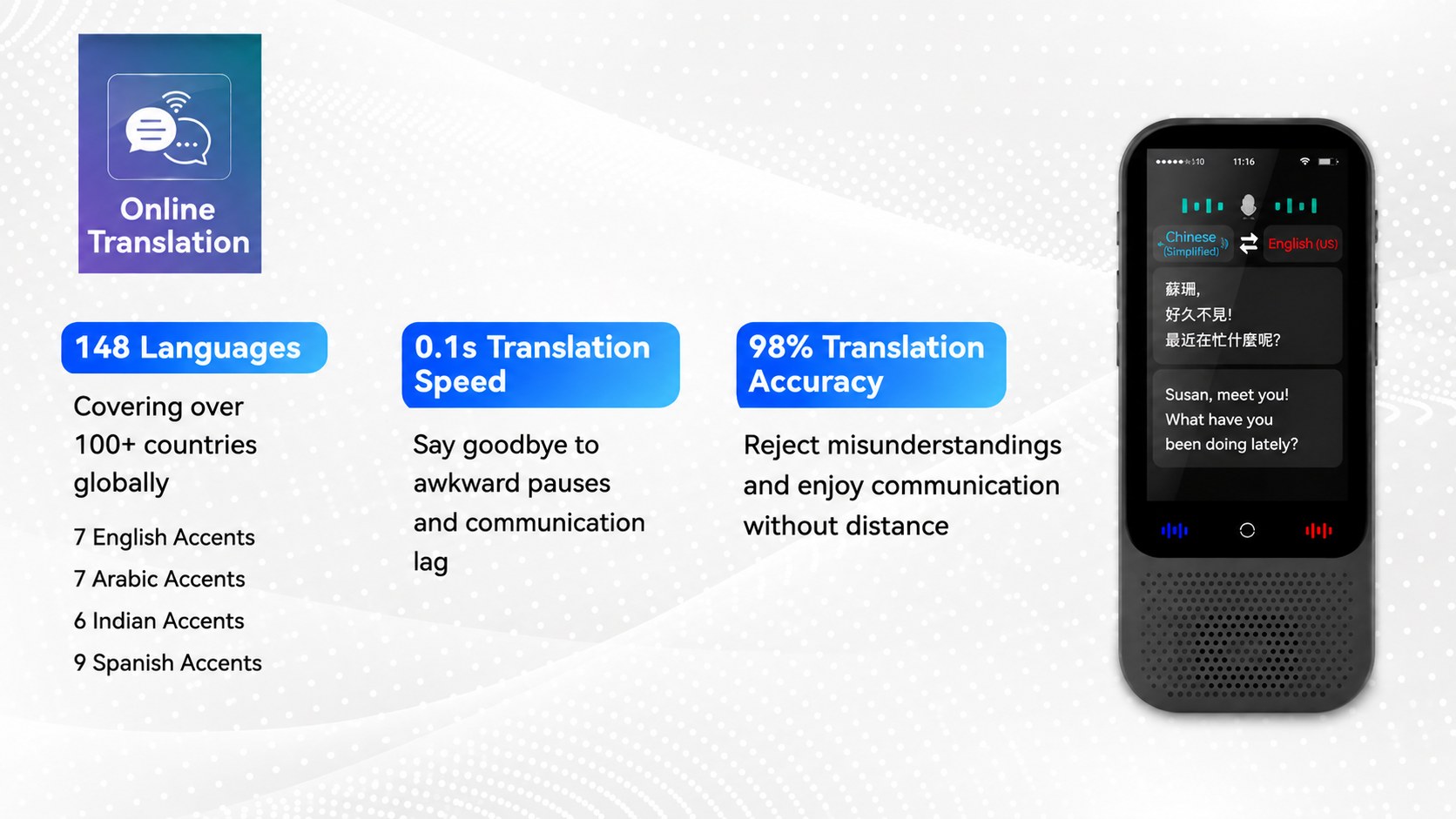 abee VT660 Two-Way Instant Voice Translator