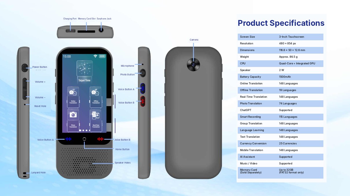 abee VT660 Two-Way Instant Voice Translator